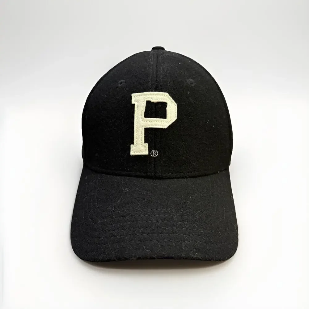 Portland Gear Mens Black “P” Oregon Map Wool Blend Leather Strapback Hat Cap